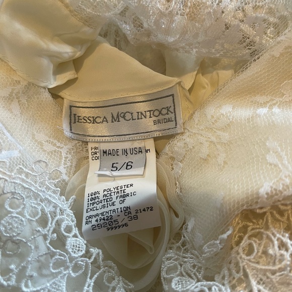 NWT Vintage 1980’s Jessica McClintock Lace bridal Wedding Dress Sz 5/6 - Picture 9 of 12
